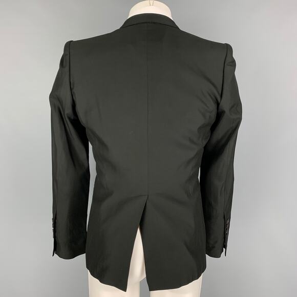 JULIUS_7 Size 38 Black Silk Notch Lapel Sport Coat - Picture 3 of 7